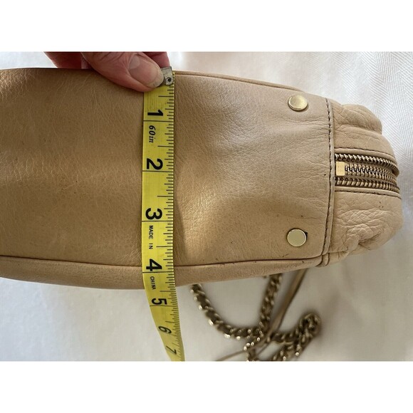Rebecca Minkoff Leather Crossbody Shoulder Bag Gold Chain Strap Zipper Expander - Picture 11 of 12